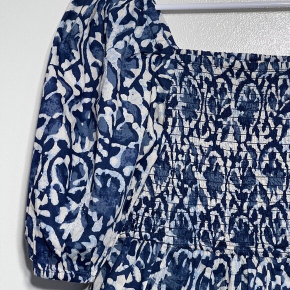 Dizzy Lizzy Smocked Bodice Puff Sleeve Cotton Floral Shirt Top Womens Size Small - Picture 5 of 6